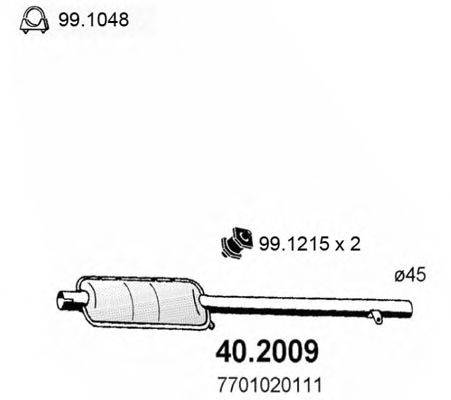 ASSO 402009 Передглушувач вихлопних газів