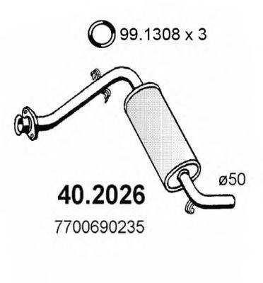 ASSO 402026 Передглушувач вихлопних газів