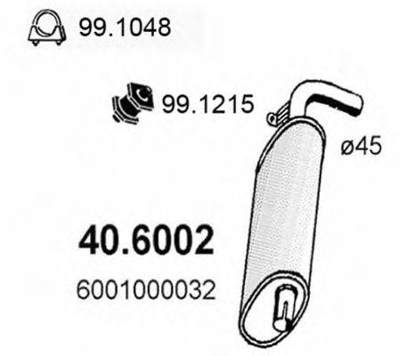 ASSO 406002 Середній глушник вихлопних газів