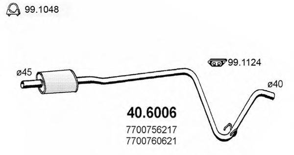 ASSO 406006 Середній глушник вихлопних газів