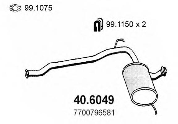 ASSO 406049 Середній глушник вихлопних газів