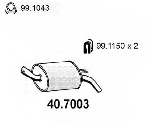 ASSO 407003 Глушник вихлопних газів кінцевий