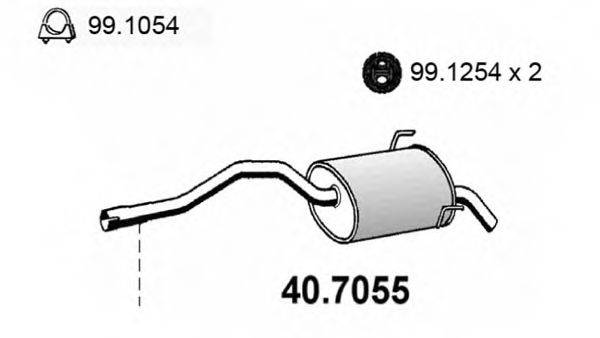 ASSO 407055 Глушник вихлопних газів кінцевий