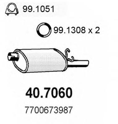 ASSO 407060 Глушник вихлопних газів кінцевий