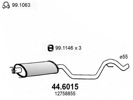ASSO 446015 Середній глушник вихлопних газів