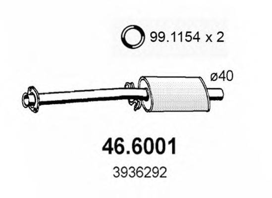 ASSO 466001 Середній глушник вихлопних газів