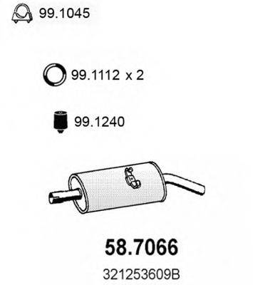 ASSO 587066 Глушник вихлопних газів кінцевий