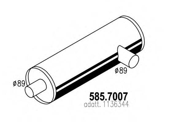 ASSO 5857007 Середній/кінцевий глушник ОГ