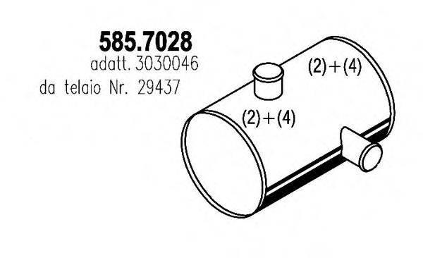 ASSO 5857028 Середній/кінцевий глушник ОГ