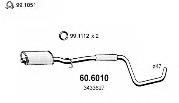 ASSO 606010 Середній глушник вихлопних газів