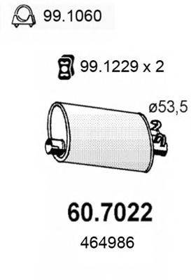 ASSO 607022 Глушник вихлопних газів кінцевий