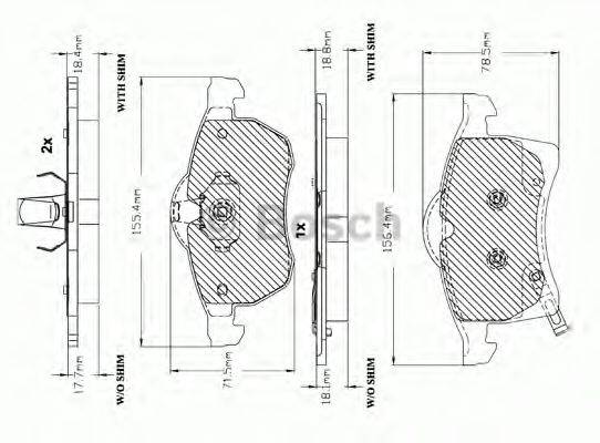 BOSCH F03A150012 Комплект гальмівних колодок, дискове гальмо