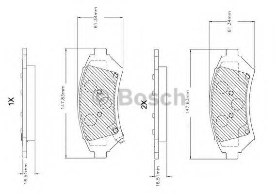 BOSCH F03B150046 Комплект гальмівних колодок, дискове гальмо