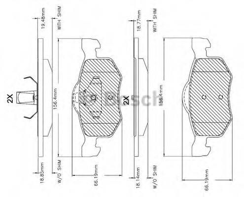 BOSCH F03B150080 Комплект гальмівних колодок, дискове гальмо