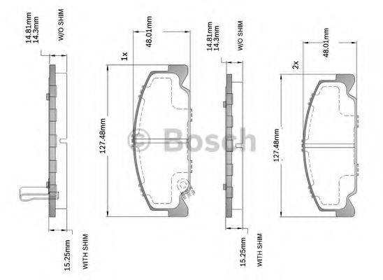 BOSCH F03B150214 Комплект гальмівних колодок, дискове гальмо