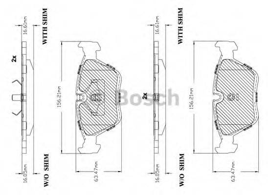 BOSCH F03B150227 Комплект гальмівних колодок, дискове гальмо