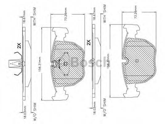 BOSCH F03B150261 Комплект гальмівних колодок, дискове гальмо