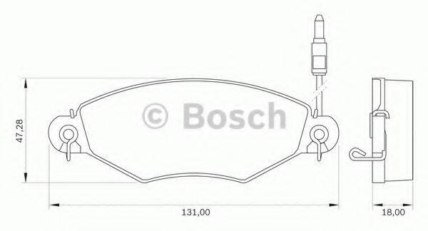 BOSCH 0986BB0102 Комплект гальмівних колодок, дискове гальмо