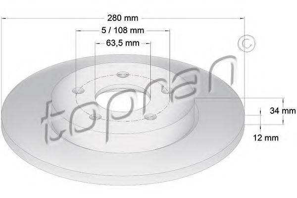 TOPRAN 301957 гальмівний диск