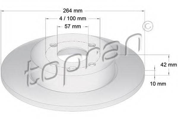 TOPRAN 206860 гальмівний диск