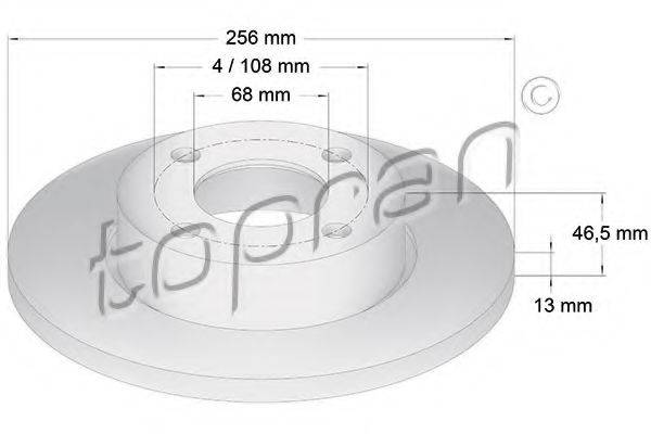 TOPRAN 103700 гальмівний диск