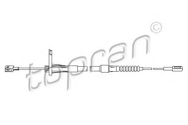TOPRAN 401653 Трос, гальмівний механізм робочої гальмівної системи