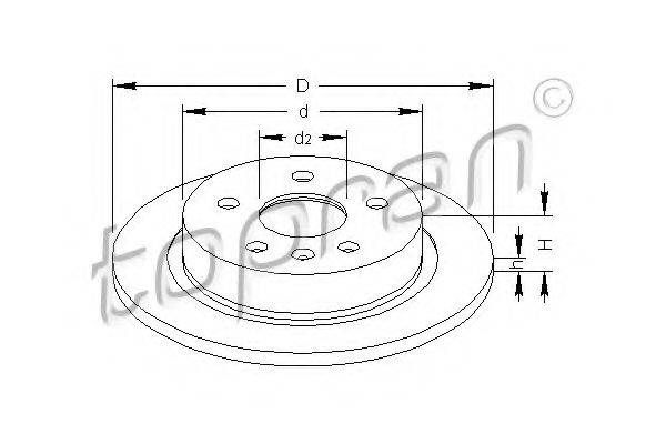 TOPRAN 207653 гальмівний диск