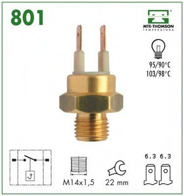 MTE-THOMSON 801 термовимикач, сигнальна лампа рідини, що охолоджує