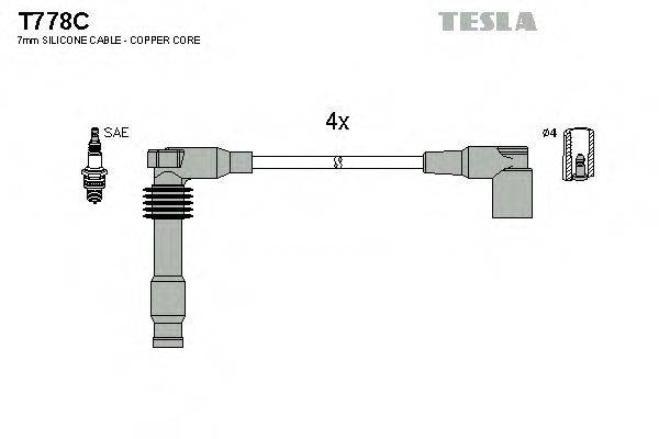 TESLA T778C Комплект дротів запалювання