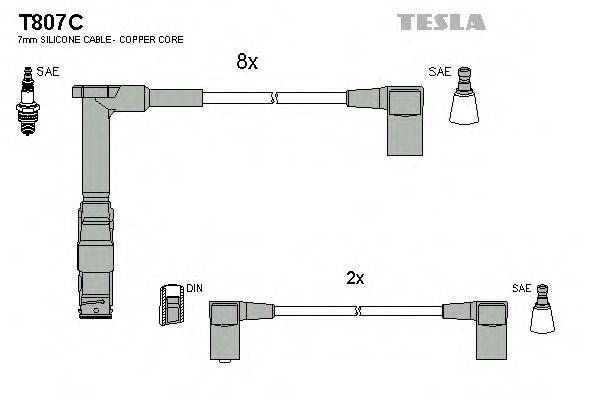 TESLA T807C Комплект дротів запалювання
