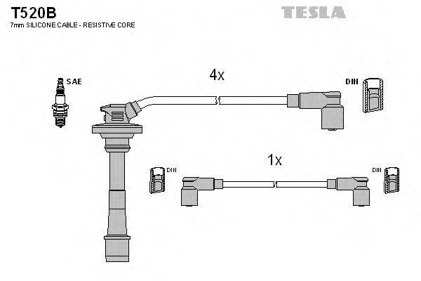 TESLA T520B Комплект дротів запалювання