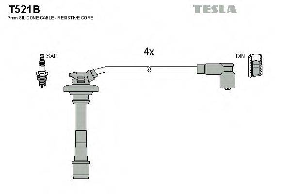 TESLA T521B Комплект дротів запалювання