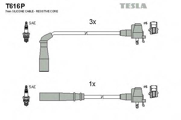 TESLA T616P Комплект дротів запалювання