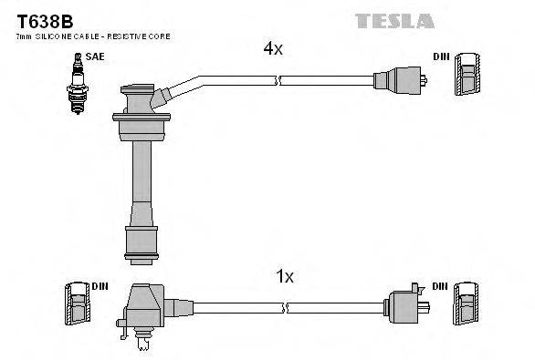 TESLA T638B Комплект дротів запалювання