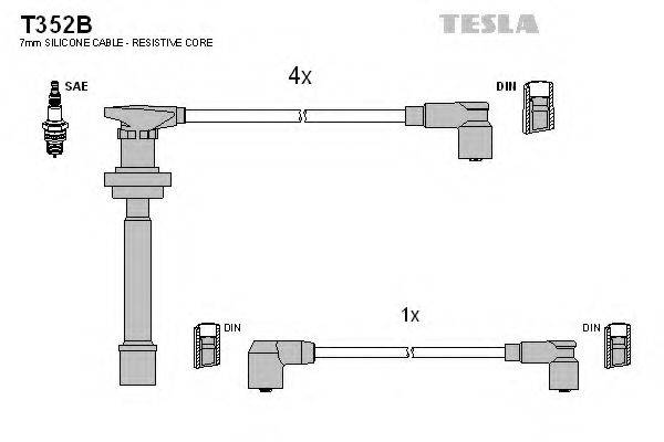 TESLA T352B Комплект дротів запалювання