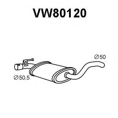 VENEPORTE VW80120 Середній глушник вихлопних газів