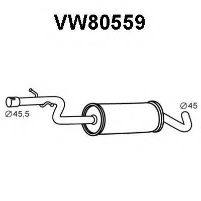 VENEPORTE VW80559 Середній глушник вихлопних газів
