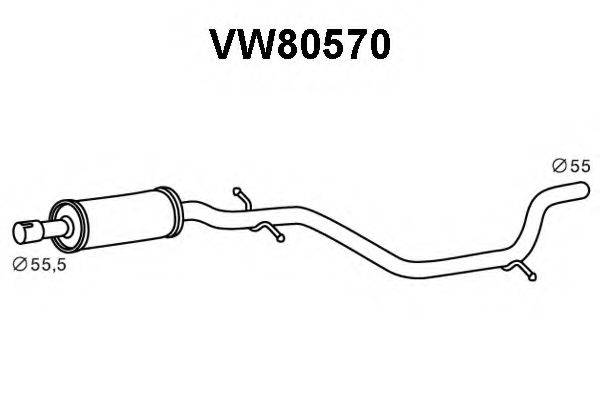VENEPORTE VW80570 Середній глушник вихлопних газів