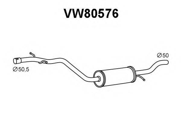 VENEPORTE VW80576 Середній глушник вихлопних газів