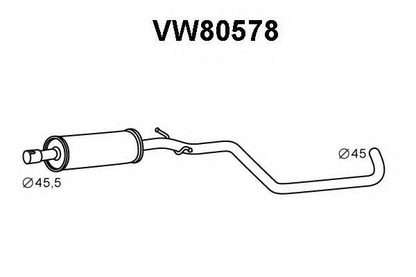 VENEPORTE VW80578 Середній глушник вихлопних газів