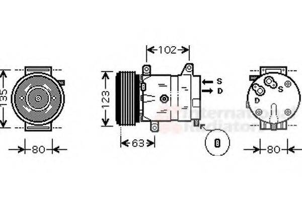 VAN WEZEL 4300K404 Компресор, кондиціонер