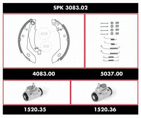 WOKING SPK308302 Комплект гальм, барабанний гальмівний механізм