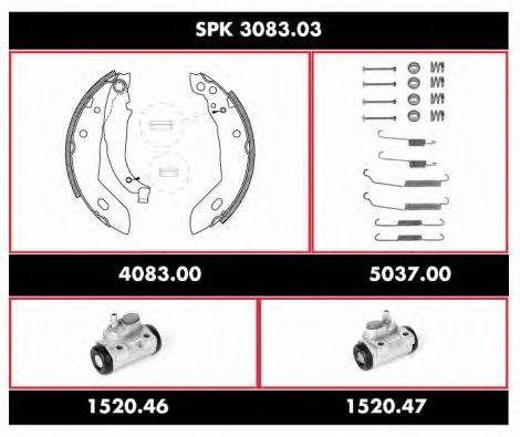 WOKING SPK308303 Комплект гальм, барабанний гальмівний механізм