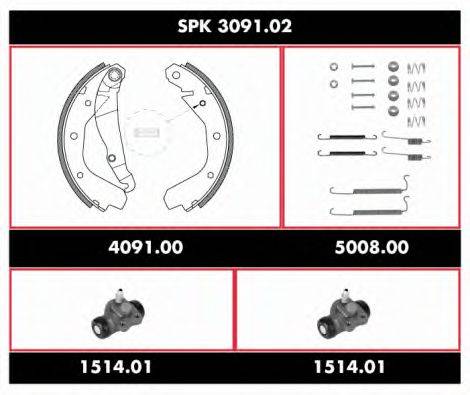 WOKING SPK309102 Комплект гальм, барабанний гальмівний механізм