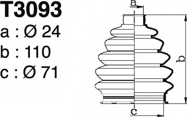 DEPA T3093 Комплект пильника, приводний вал