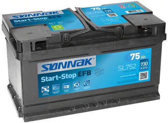 SONNAK SL752 Стартерна акумуляторна батарея; Стартерна акумуляторна батарея