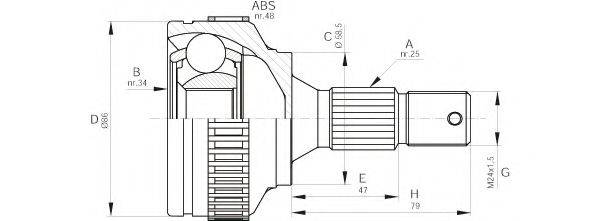 OPEN PARTS CVJ559310 Шарнірний комплект, приводний вал
