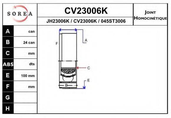 EAI CV23006K Шарнірний комплект, приводний вал