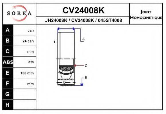 EAI CV24008K Шарнірний комплект, приводний вал