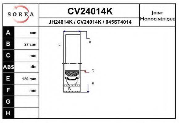 EAI CV24014K Шарнірний комплект, приводний вал